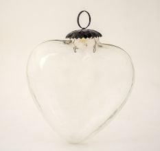 Clear Decorative Heart Shaped Glass Christmas Hanging Ornament