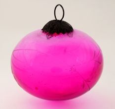 Queen Pink Vintage Glass Turnip Christmas Ornament