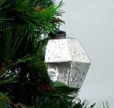 Antique Mercury Glass Geometric Hanging Ornament