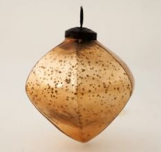 Gold Decorative Mercury Glass Diamond Shape Hanging Ornament