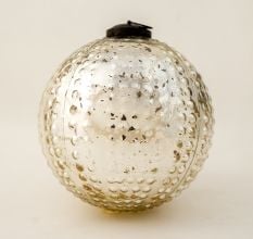 Silver Decorative Round Glass Hanging Ornament