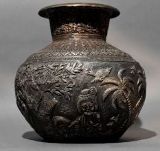 Krishna Makhan Matki Copper Decorative Ritual Pot