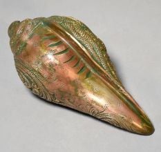 Brass Vishnu Lakshmi Shankh Conch Religious Sculpture