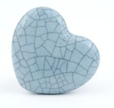 Grey Heart Crackle Ceramic Wardrobe Knob