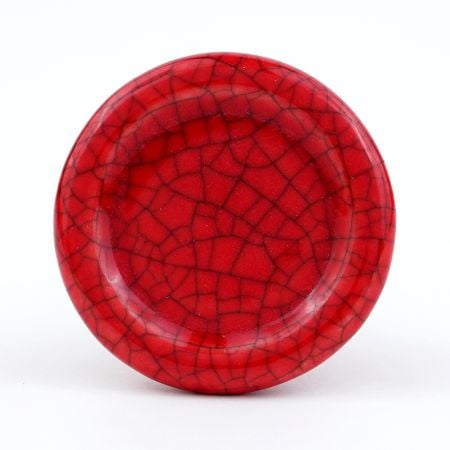 Red Crackle Ceramic Drawer Knob