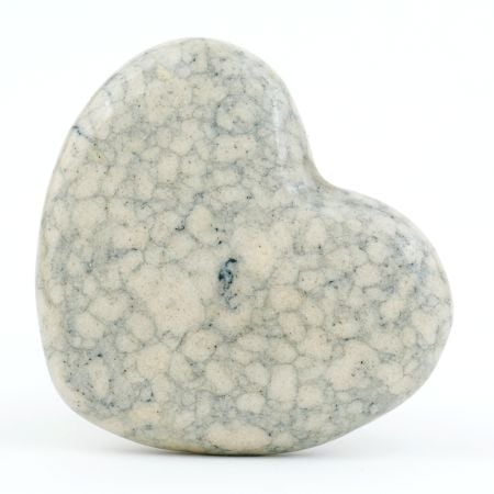 Light Grey Heart Crackle Ceramic Drawer Knob