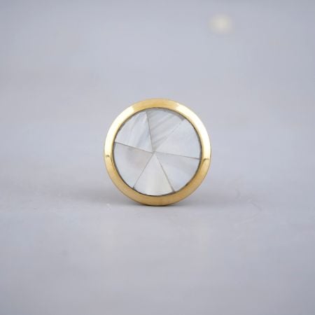 Natural Shell Brass Dresser Knob