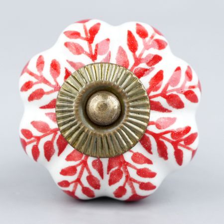 Red Leaf Ceramic Knob