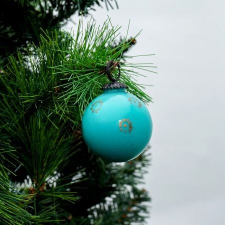 Vintage Turquoise Glass Hanging Ornament