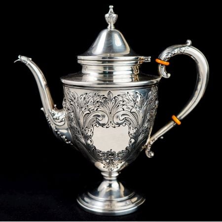 Ornate Sterling Silver Engraved Tea Pot