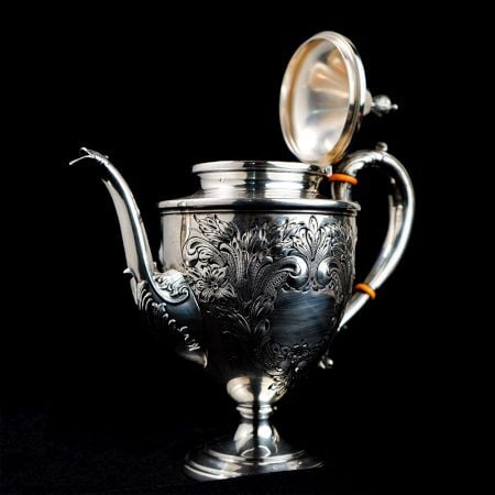 Ornate Sterling Silver Engraved Tea Pot