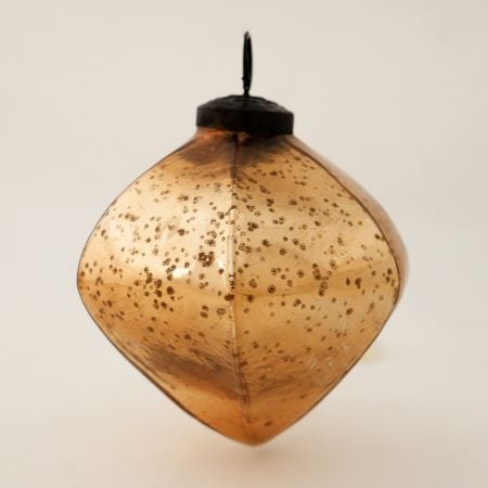 Gold Decorative Mercury Glass Diamond Shape Hanging Ornament