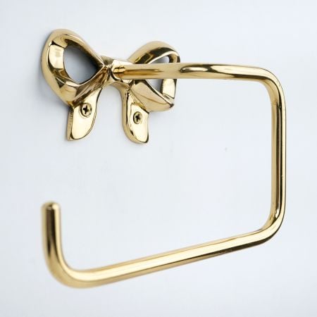 Elegant Brass Bow Toilet Paper Holder Wall Mounted Bathroom Accessory