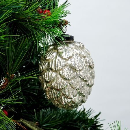 Antique Silver Mercury Glass Christmas Ornament