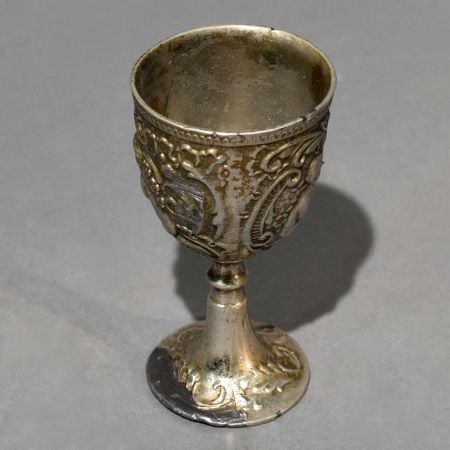Vintage Metal Cherub Engraved Decorative Goblet Cup