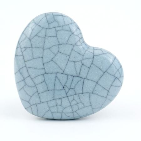 Grey Heart Crackle Ceramic Wardrobe Knob