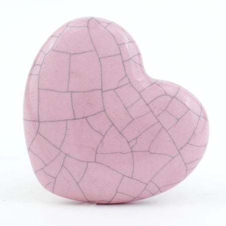 Pink Heart Crackle Ceramic Cabinet Knob