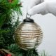 Antique Striped Cut Round Christmas Ornament Online