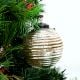 Antique Striped Cut Round Christmas Ornament Online