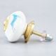 Turquoise Running Rein Deer Pattern Ceramic Dresser Knob Online