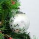Round Vintage Style Mercury Silver Glass Christmas Ornament