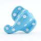 Turquoise Polka Elephant Face Knob