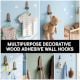 Natural Wooden Adhesive Rocket Shape Coat Wall Hook-1 Piece
