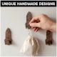 Natural Wooden Adhesive Rocket Shape Coat Wall Hook-1 Piece