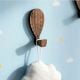 Wooden Adhesive Hot Air Balloon Shape Wall Hook
