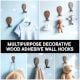 Wooden Adhesive Hot Air Balloon Shape Wall Hook
