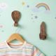 Wooden Adhesive Hot Air Balloon And Rocket Shape Wall Hooks-Pack of 2