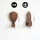 Wooden Adhesive Hot Air Balloon And Rocket Shape Wall Hooks-Pack of 2