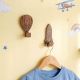 Wooden Adhesive Hot Air Balloon And Rocket Shape Wall Hooks-Pack of 2