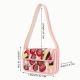 Luxury Colorful Beaded Shoulder Bag Pink Strawberry Design Handcrafted Evening Purse