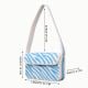 Luxury Handmade Beaded Shoulder Bag Blue & White Zebra Pattern Designer Purse for Women