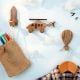 Handmade Adhesive Wooden Wall Hook Set – Rocket, Helicopter & Hot Air Balloon-3 Pieces