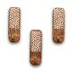 3 Pieces Brown And White Decorative Wooden Adhesive Wall Hooks