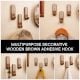 3 Pieces Handmade Round Pattern Wooden Adhesive Wall Hooks