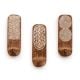 3 Pieces Designer Wooden Adhesive Wall Hooks With Geometric Patterns