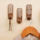 3 Pieces Designer Wooden Adhesive Wall Hooks With Geometric Patterns