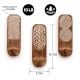 3 Pieces Designer Wooden Adhesive Wall Hooks With Geometric Patterns
