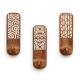 3 Pieces Wooden Self Adhesive Brown And White Wall Hooks