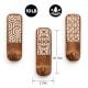3 Pieces Wooden Self Adhesive Brown And White Wall Hooks