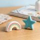Multicolor Decorative Ceramic Star Cloud and Rainbow Shapes Cabinet Knobs-8 Pieces