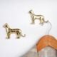 2 Pieces Decorative Handmade Golden Leopard Design Brass Wall Hook