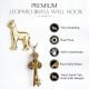 2 Pieces Decorative Handmade Golden Leopard Design Brass Wall Hook