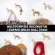 2 Pieces Decorative Handmade Golden Leopard Design Brass Wall Hook
