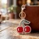 Handmade Beaded Cherry Keychain Cute Fruit Bag Charm