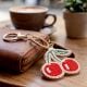 Handmade Beaded Cherry Keychain Cute Fruit Bag Charm