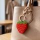 Handmade Charm Beaded Strawberry Keychain